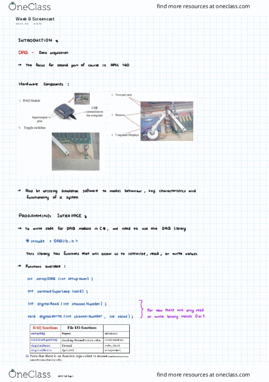 APSC 160 Lecture Notes - Lecture 9: Screencast, Seven-Segment Display, Input Device thumbnail