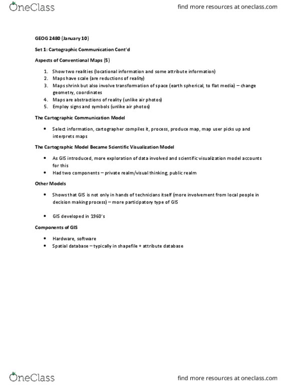 GEOG 2480 Lecture Notes - Lecture 2: Scientific Visualization, Spatial Database, Shapefile thumbnail