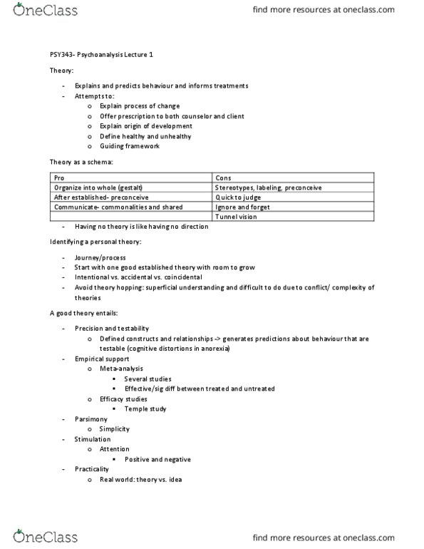 PSY343H5 Lecture Notes - Lecture 1: Tunnel Vision, Psychoanalysis, Institute For Operations Research And The Management Sciences thumbnail