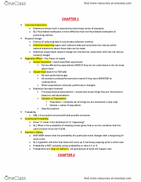 PSYCH 100A Lecture Notes - Lecture 1: Gambling, Toothpaste, Conditional Probability thumbnail