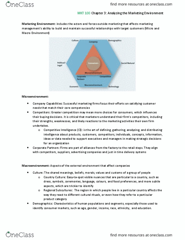 MKT 100 Lecture Notes - Lecture 3: Competitive Intelligence, Healthy Diet, Baby Boomers thumbnail