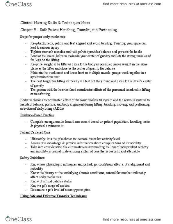 NSG 2313 Chapter Notes - Chapter 9 -11, 18, 20-23, 40, 41 : Human Musculoskeletal System, Fluid Balance, Human Factors And Ergonomics thumbnail
