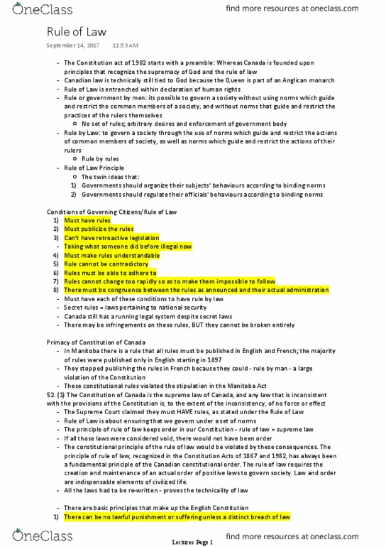 PHILOS 2Q03 Lecture Notes - Lecture 3: Manitoba Act, Legal Certainty thumbnail