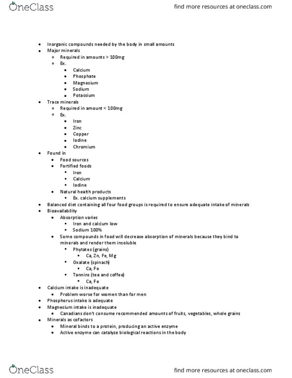 NFS284H1 Lecture Notes - Lecture 8: Dietary Reference Intake, Naturopathy, Oxalate thumbnail