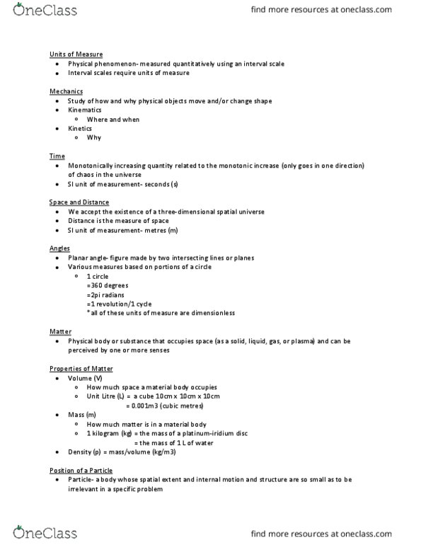 KPE160H1 Lecture Notes - Lecture 1: Level Of Measurement, Phenomenon, Physical Body thumbnail