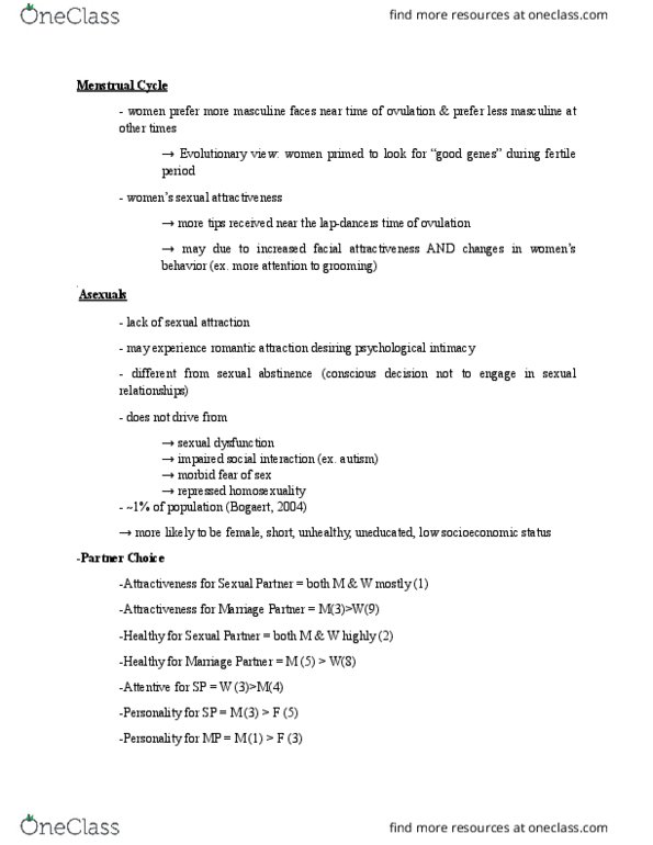 PSYC 350 Lecture Notes - Lecture 2: Sexual Dysfunction, Ovulation, Extraversion And Introversion thumbnail