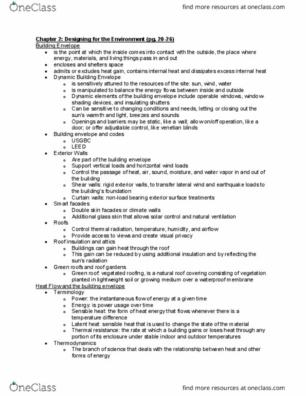 ID 24011 Chapter Notes - Chapter chapter 2: Building Envelope, Green Roof, Sensible Heat thumbnail