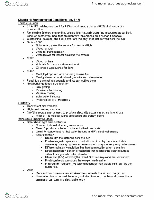 ID 24011 Chapter Notes - Chapter chapter 1: Solar Water Heating, Passive Solar Building Design, Passive Cooling thumbnail