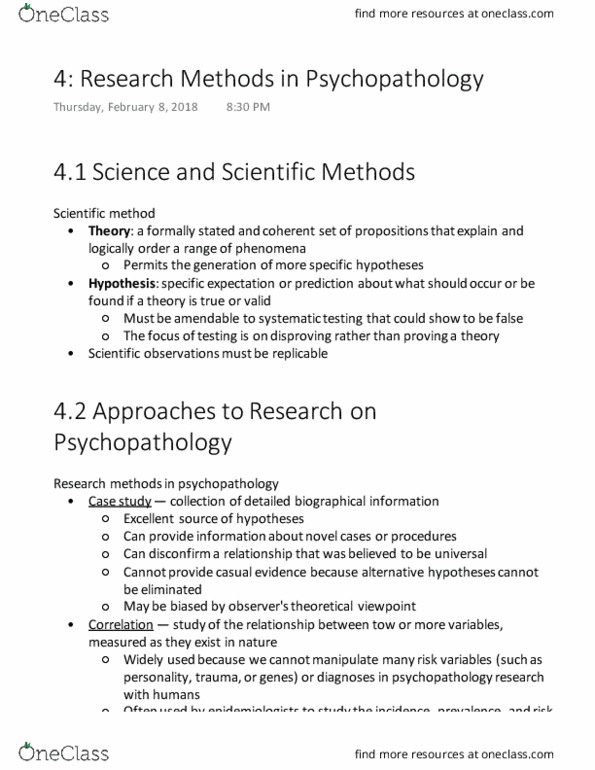 PSYC 210 Chapter Notes - Chapter 4: Psychopathology, Behavioural Genetics, Heritability thumbnail