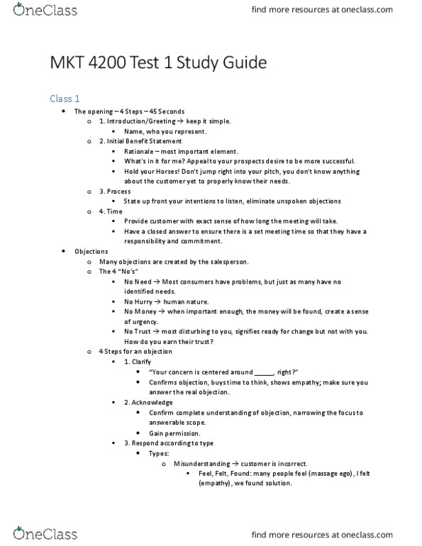 MKT-4200 Chapter Notes - Chapter 1-7: Process State, Conflict Management, Business Casual thumbnail