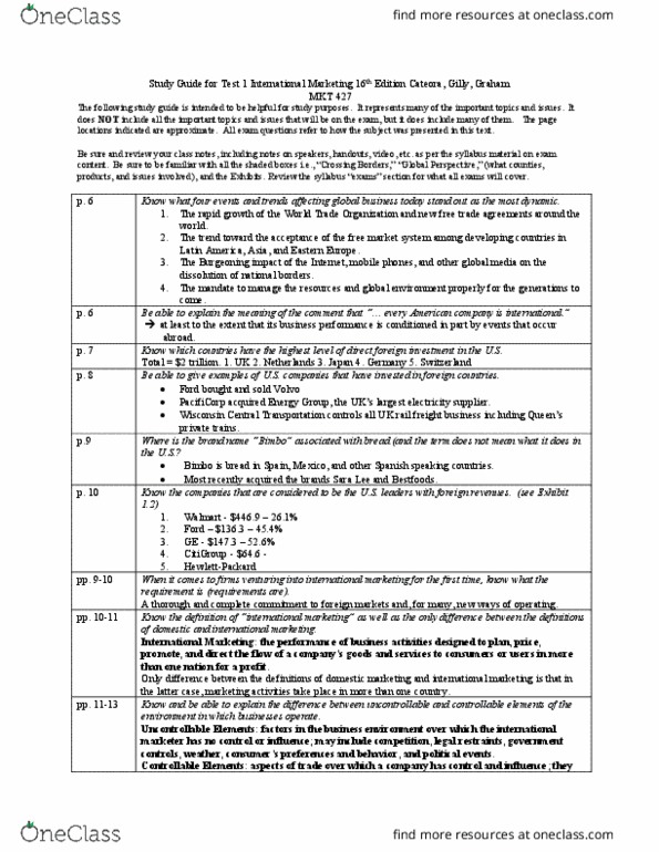 MKT 4270 Lecture Notes - Lecture 1: Pacificorp, Citigroup, Voluntary Export Restraints thumbnail