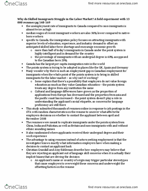 SOC311H1 Chapter Notes - Chapter pg 148-169: Field Experiment, W. M. Keck Observatory, Roland G. Fryer Jr. thumbnail