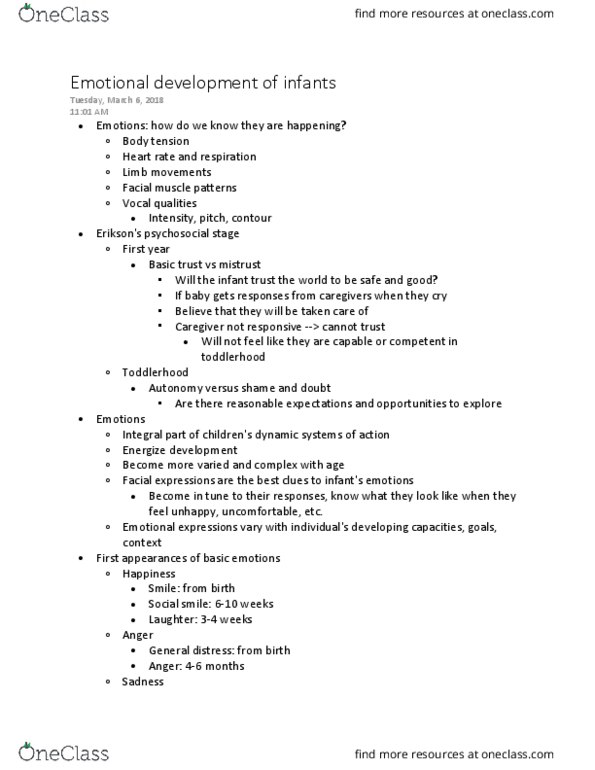 HDFS 2100 Lecture Notes - Lecture 15: Heart Rate, Emotional Contagion, Impulsivity thumbnail