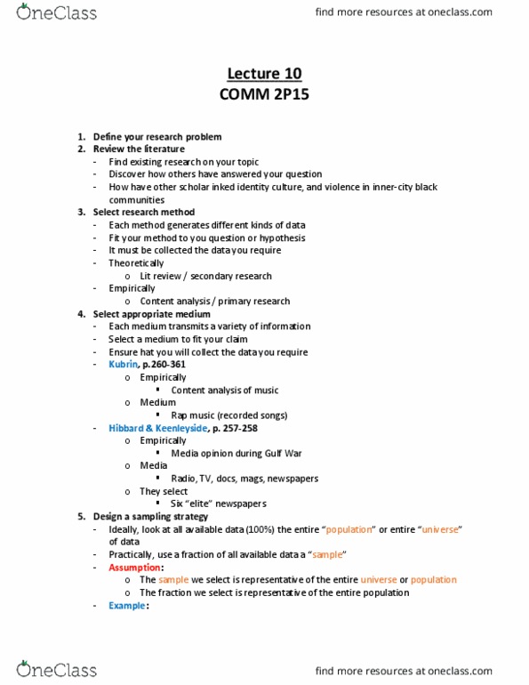 COMM 2P15 Lecture Notes - Lecture 10: Content Analysis thumbnail