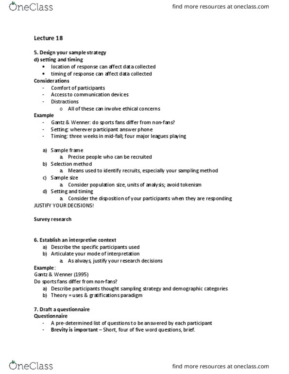 COMM 2P15 Lecture Notes - Lecture 18: Sample Size Determination, Tokenism, Level Of Measurement thumbnail