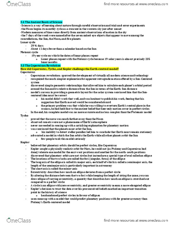 AST101H1 Chapter Notes - Chapter 3: Human Events, Pseudoscience, Scientific Modelling thumbnail