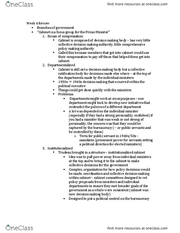 Political Science 2230E Lecture Notes - Lecture 5: Focus Group, Responsible Government thumbnail