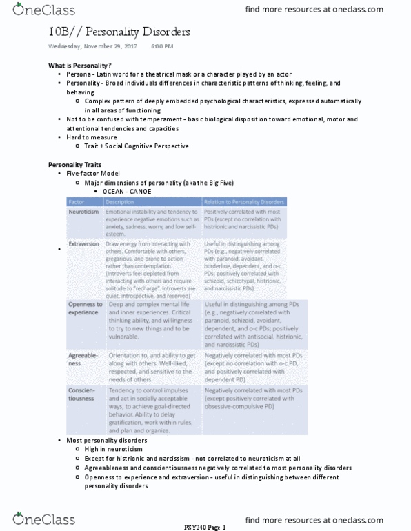 PSY240H1 Lecture Notes - Lecture 10: Canoe.Com, Extraversion And Introversion, Buckling thumbnail