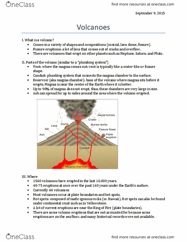 EPS 80 Lecture Notes - Lecture 3: Magma Chamber, Lava Dome, Stratovolcano thumbnail
