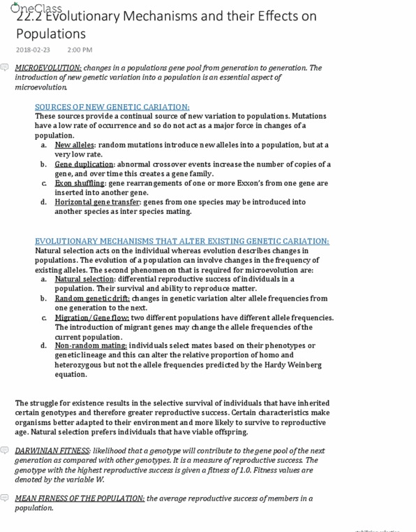 BIOL 1123 Lecture Notes - Lecture 20: Secondary Sex Characteristic, Allele Frequency, Genetic Drift thumbnail