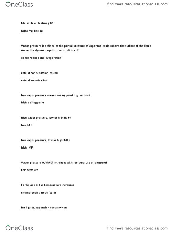 CHM 1046 Lecture Notes - Lecture 10: Boiling Point, Partial Pressure, Dynamic Equilibrium thumbnail