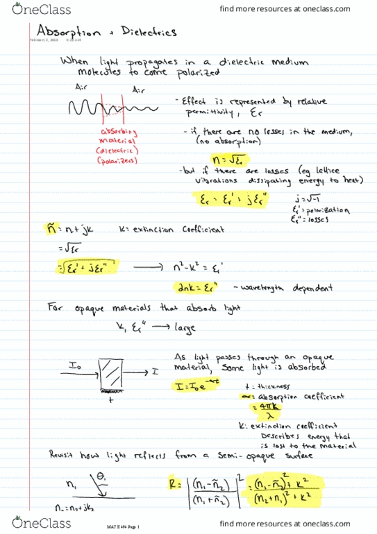 MAT E494 Lecture 13: L13 - Absorption + Dielectrics thumbnail