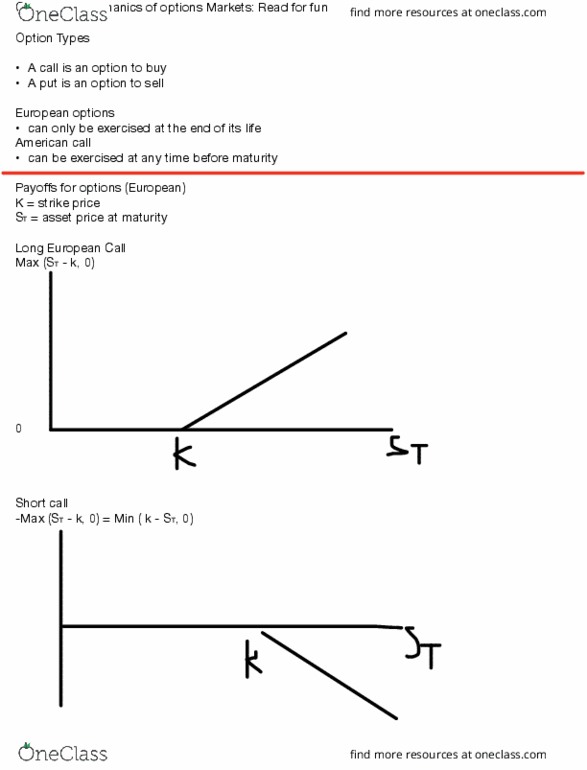 MATBUS470 Lecture Notes - Lecture 6: Strike Price, Call Option, Arbitrage thumbnail