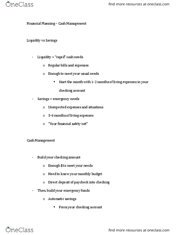 AAEC 2104 Lecture Notes - Lecture 10: Transaction Account, Direct Deposit, Savings Account thumbnail