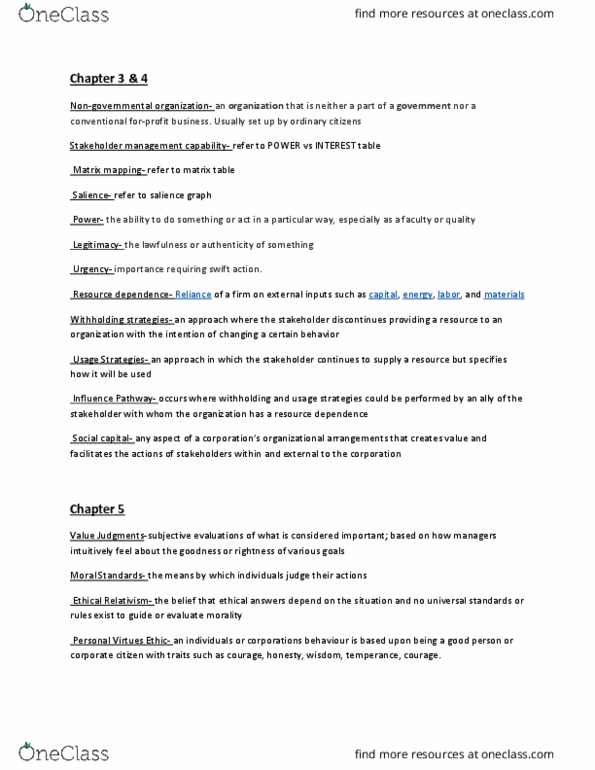 MGMT 1040 Lecture Notes - Lecture 3: Stakeholder Management, Non-Governmental Organization, Social Capital thumbnail