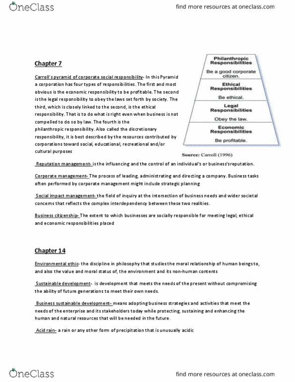 MGMT 1040 Lecture Notes - Lecture 5: Corporate Social Responsibility, Acid Rain, Reputation Management thumbnail