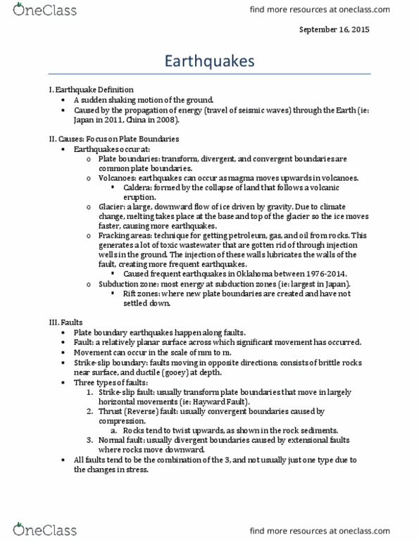 EPS 80 Lecture Notes - Lecture 4: Hayward Fault Zone, Divergent Boundary, Convergent Boundary thumbnail