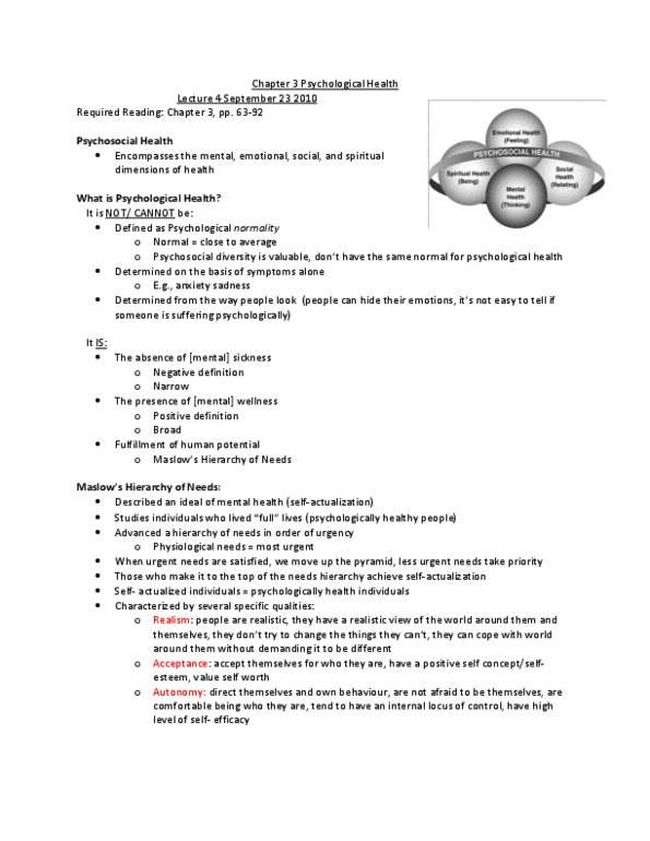 Health Sciences 1001A/B Chapter Notes - Chapter 3: Canadian Mental Health Association, Fad Diet, Mood Disorder thumbnail