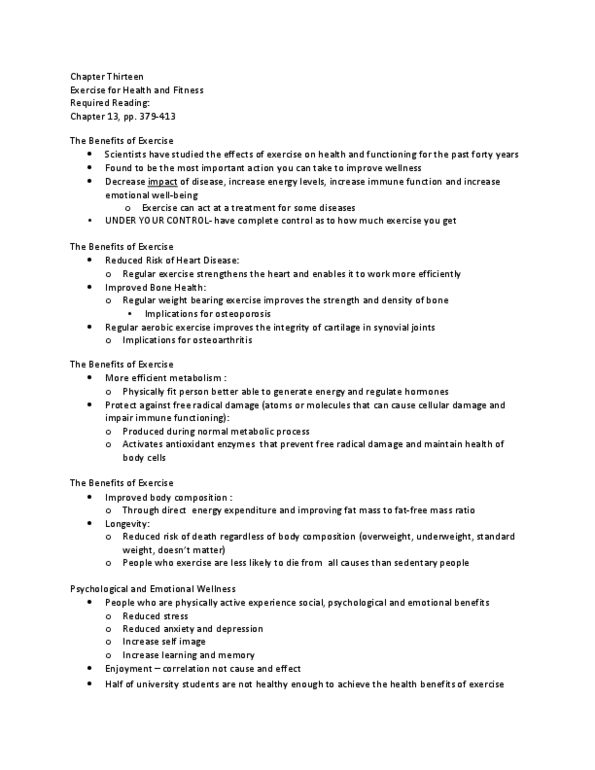 Health Sciences 1001A/B Lecture Notes - Synovial Joint, Body Composition, Cardiovascular Disease thumbnail