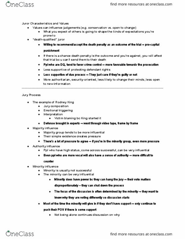 PSYCH230 Lecture Notes - Lecture 14: Rodney King, Group Polarization, Minority Influence thumbnail