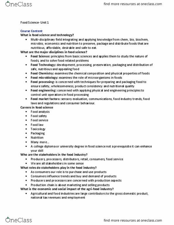 FOOD 2010 Lecture Notes - Lecture 1: Food Science, Gross Domestic Product, Food Microbiology thumbnail