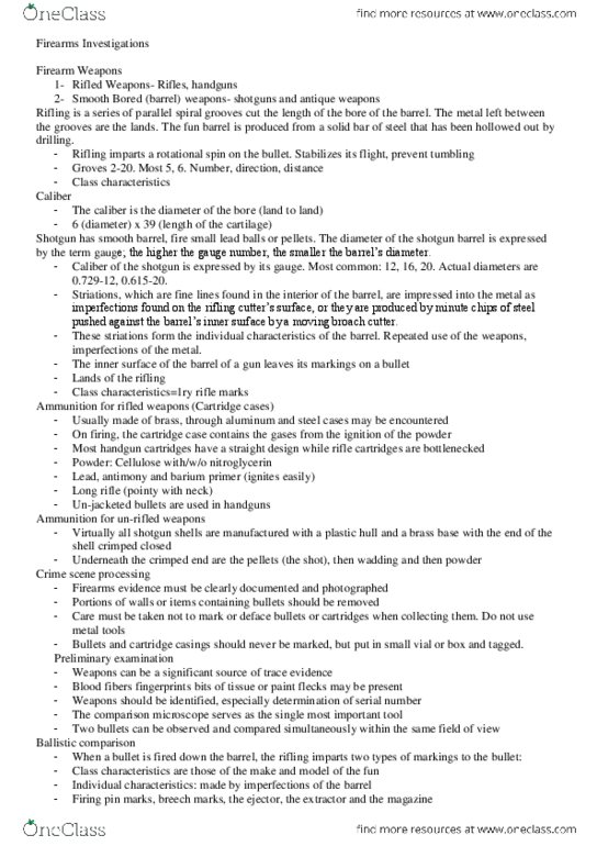 FSC239Y5 Lecture Notes - Comparison Microscope, Trace Evidence, Nitrocellulose thumbnail