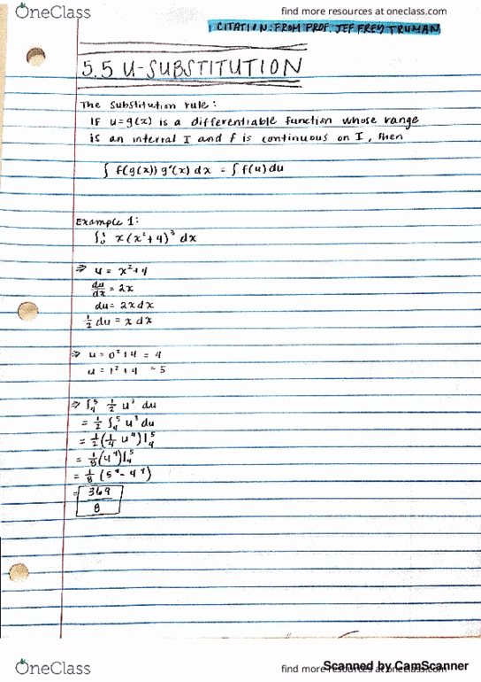 MATH 1226 Lecture 1: Substitution thumbnail