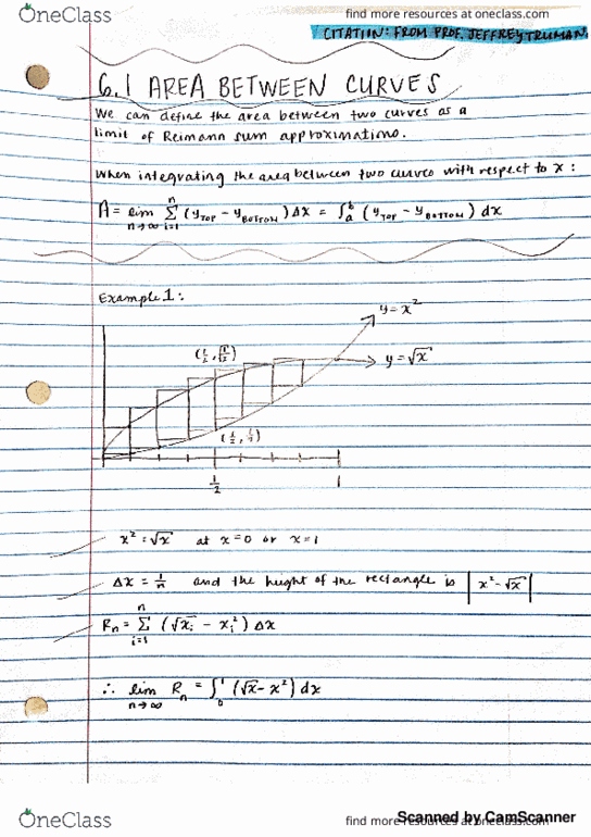 MATH 1226 Lecture 3: Area Between Curves thumbnail