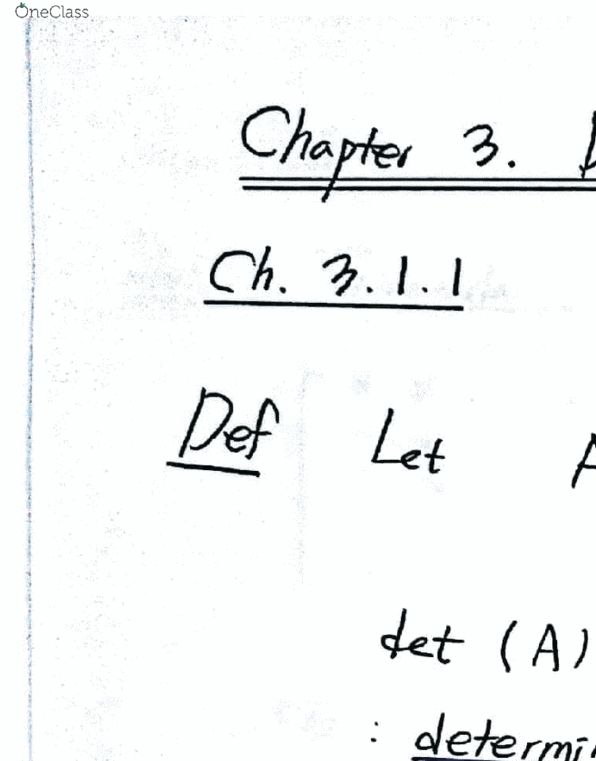 MATH 1025 Lecture 20: Determinant thumbnail