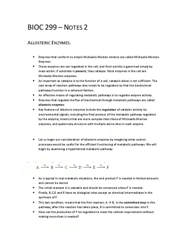 BIOC 299 Chapter 5-17: BIOC 299 – Notes 2 thumbnail