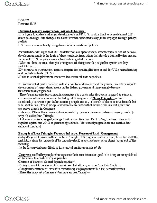 POL326Y1 Lecture Notes - Lecture 7: National Labor Relations Act, Ovoviviparity, United States Senate Committee On Foreign Relations thumbnail