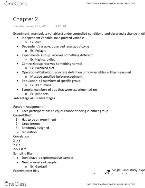 PSYCH 2010 Lecture Notes - Lecture 2: Gardasil, Pellagra, Operational Definition thumbnail