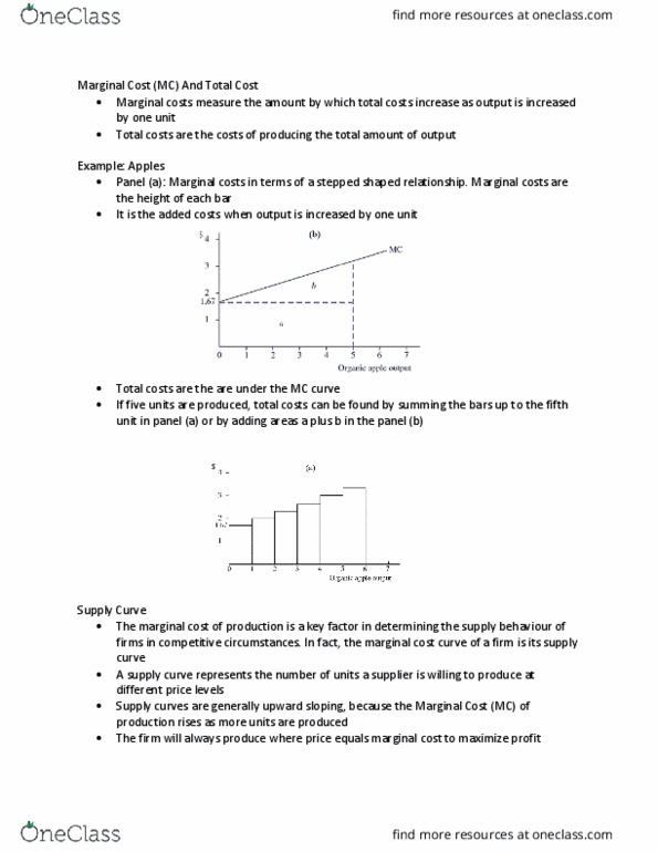 ECON 2J03 Lecture Notes - Lecture 3: Marginal Cost thumbnail