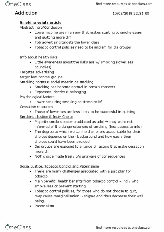 HLTH 101 Chapter Notes - Chapter 8: Smoking Cessation, Tobacco Control, Academic Journal thumbnail