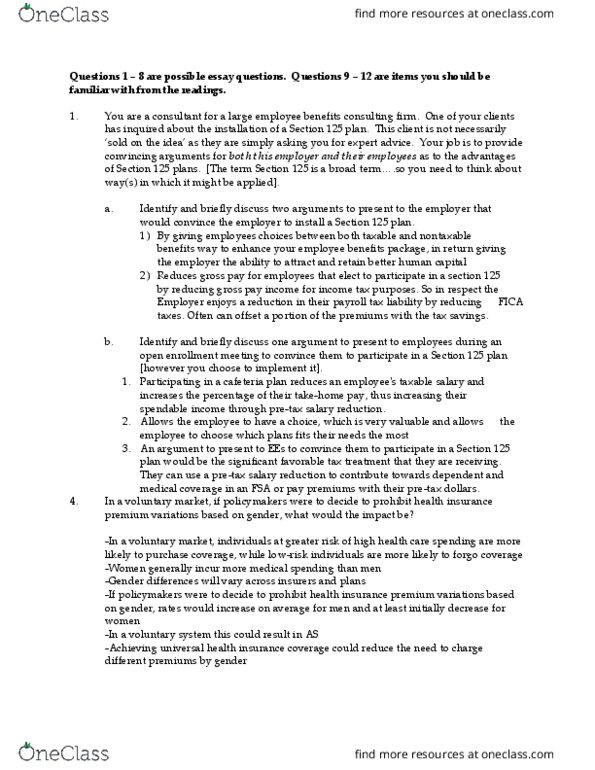 RMI 3501 Lecture Notes - Lecture 5: Cafeteria Plan, Human Capital thumbnail