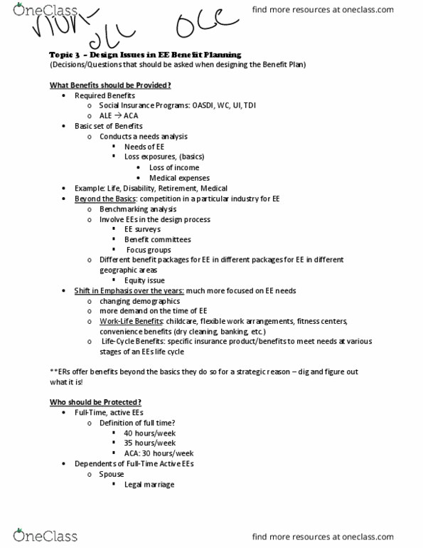 RMI 3501 Lecture Notes - Lecture 9: Dry Cleaning, Domestic Partnership, Pension thumbnail