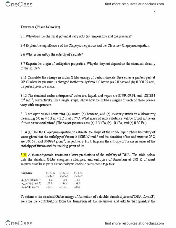 CH212 Lecture Notes - Lecture 4: Gibbs Free Energy, Colligative Properties, Perfect Gas thumbnail