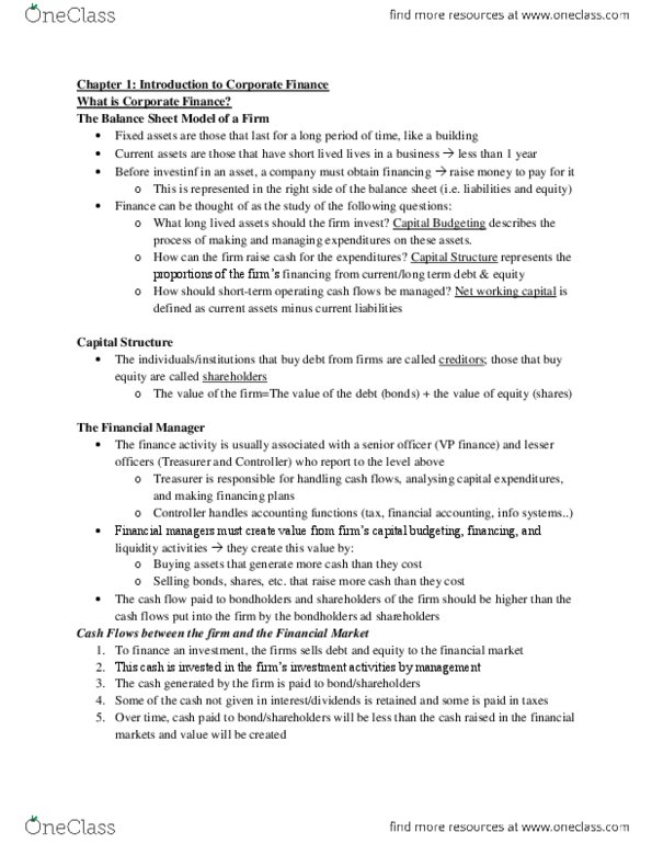 COMM 121 Chapter Notes - Chapter 1: Fiduciary, Financial Statement, Savings Account thumbnail