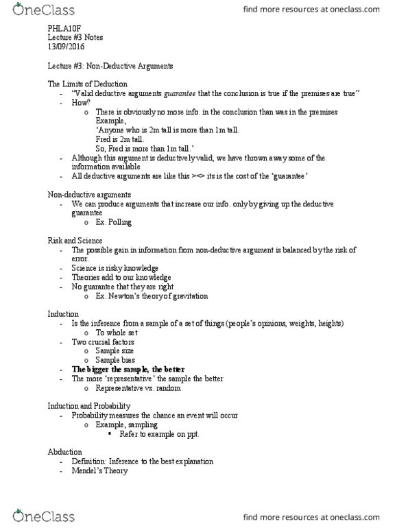 PHLA10H3 Lecture Notes - Lecture 3: Sample Size Determination, Electrocardiography, Deductive Reasoning thumbnail