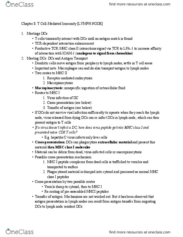 CAS BI 385 Lecture Notes - Lecture 15: Hepatitis C Virus, Pinocytosis, Mhc Class Ii thumbnail